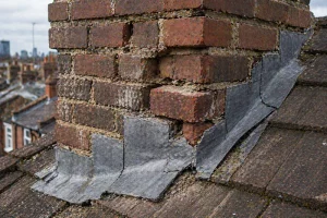 Chimney repairs in London for cracked brickwork and flashing damage